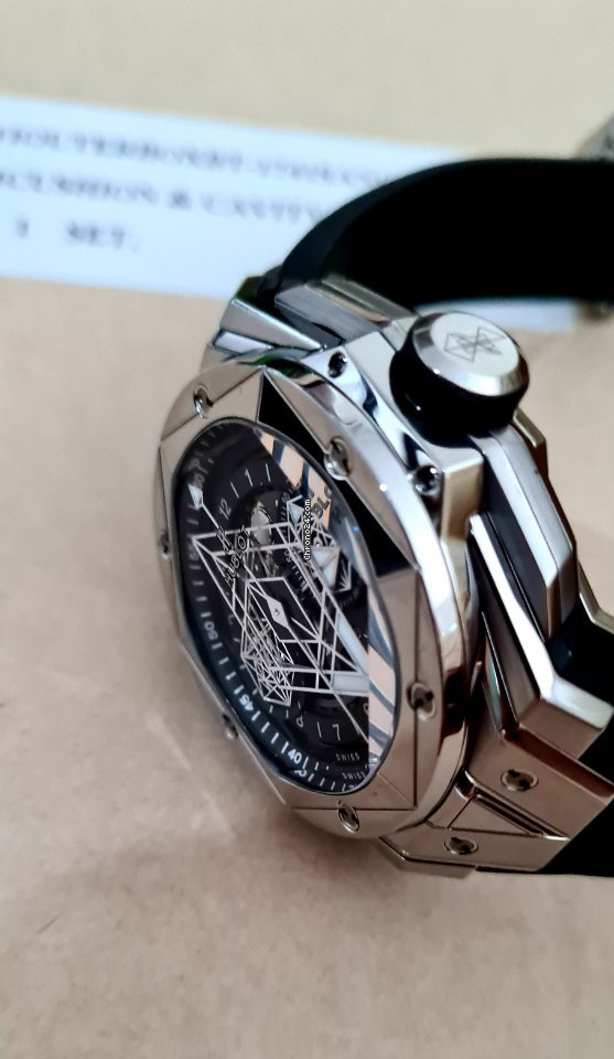 IMG_9081 Hublot Big Bang Sang Bleu Mens watch Unisex Automatic Titanium 418.NX.1107.RX.MXM19 Replica 7