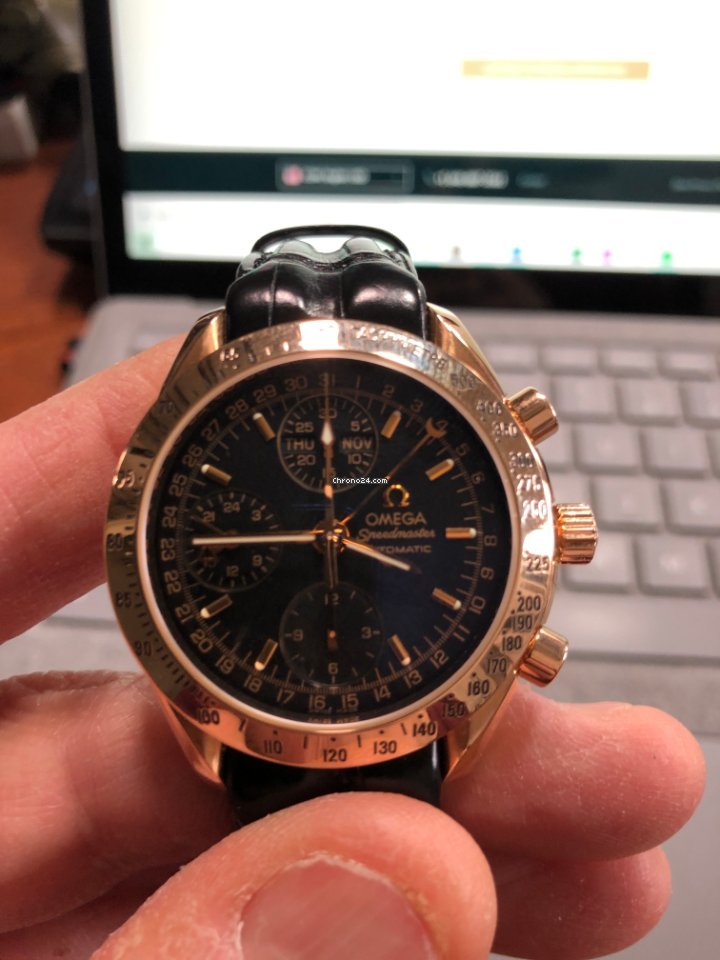 IMG_9081 Omega Speedmaster Day Date Mens watch Unisex Automatic Rose gold 1750084 Replica 7