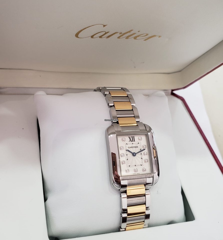Cartier Tank Anglaise Womens watch Quartz Gold Steel 3485 Replica 7