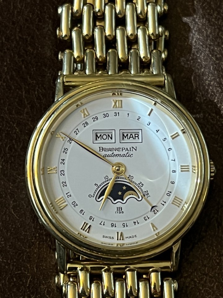 IMG_9081 Blancpain Villeret Quantieme Complet Mens watch Unisex Automatic Yellow gold 6264-3642-55B Replica 7