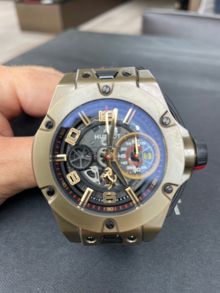 IMG_9081 Hublot Big Bang Ferrari Mens watch Unisex Automatic Yellow gold 402.MX.0138.WR Replica 7