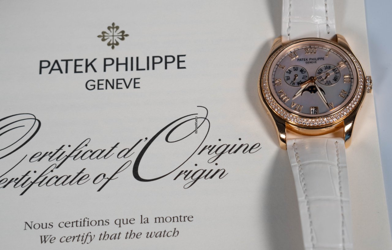 IMG_9081 Patek Philippe Annual Calendar Womens watch Automatic Rose gold 4936R Replica 7