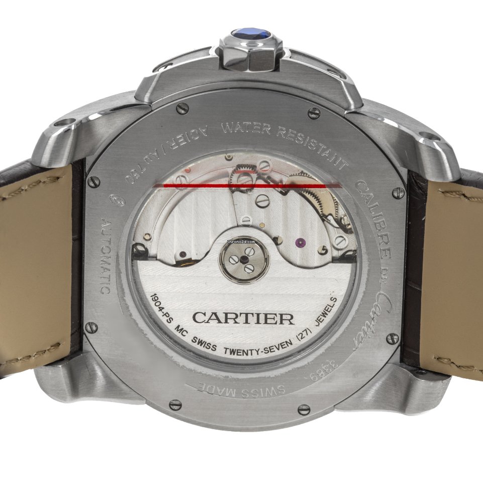 IMG_9081 Cartier Calibre de Cartier Mens watch Unisex Automatic Gold Steel W7100039 3389 Replica 7