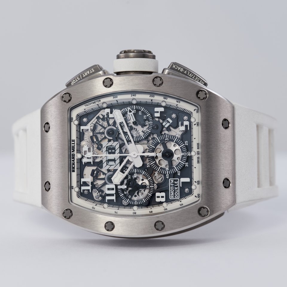 Richard Mille RM 011 Mens watch Unisex Automatic White gold RM011 Replica 7