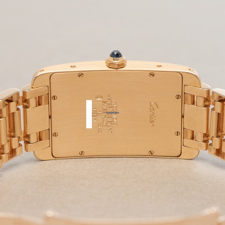Cartier Tank Americaine Mens watch Unisex Manual winding Yellow gold 1735 Replica 7