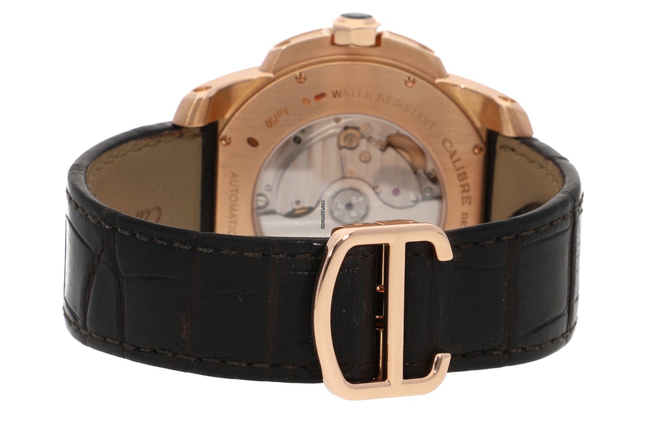 IMG_9081 Cartier Calibre de Cartier Mens watch Unisex Automatic Red gold W7100007 Replica 7