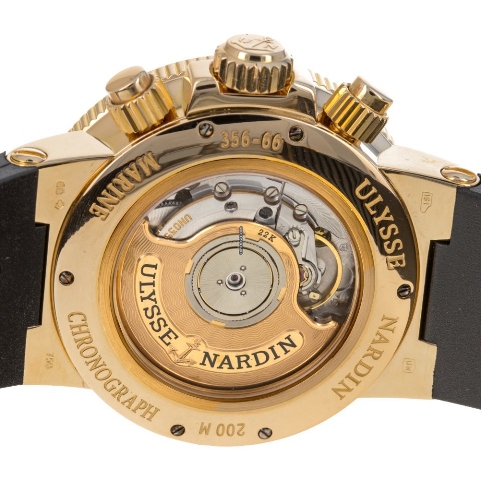 Ulysse Nardin Marine Chronograph Mens watch Unisex Automatic Rose gold 356-66 Replica 7