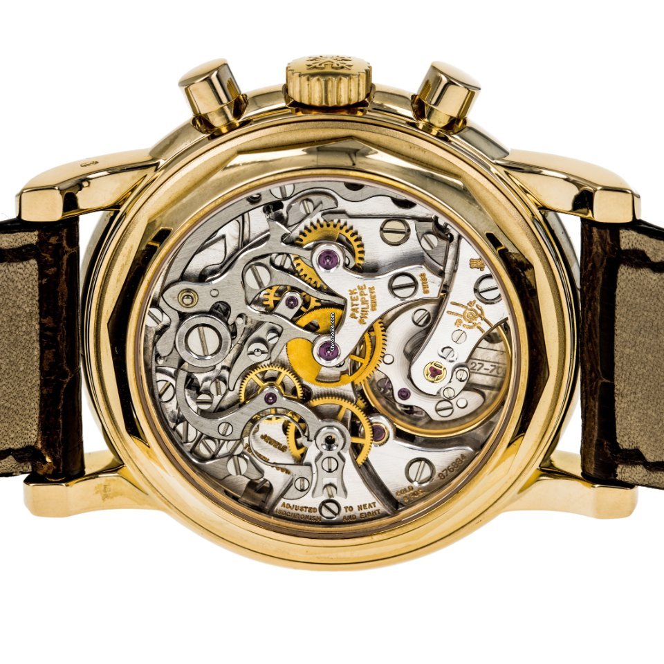 IMG_9081 Patek Philippe Perpetual Calendar Chronograph Mens watch Unisex Manual winding Yellow gold 3970E Replica 7