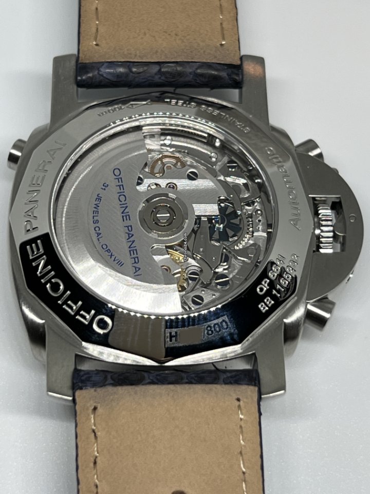 IMG_9081 Panerai Luminor 1950 3 Days Chrono Flyback Mens watch Unisex Automatic Steel PAM 00213 Replica 7
