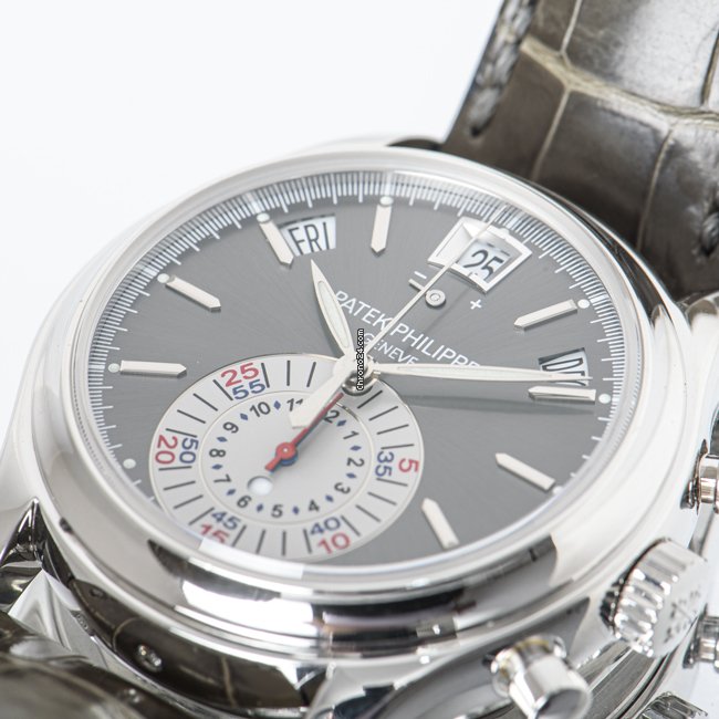 IMG_9081 Patek Philippe Annual Calendar Chronograph Mens watch Unisex Automatic Platinum 5960P-001 Replica 7