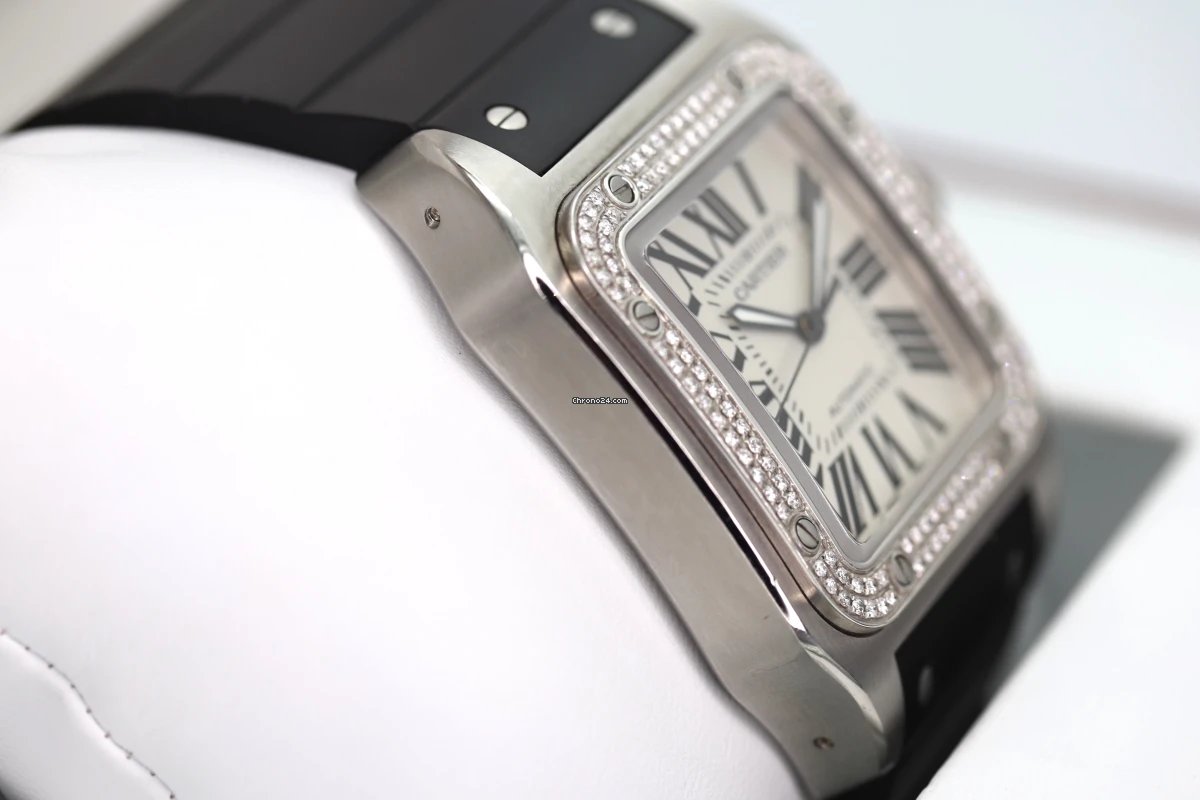 IMG_9081 Cartier Santos 100 Mens watch Unisex Automatic Steel 2656 Replica 7