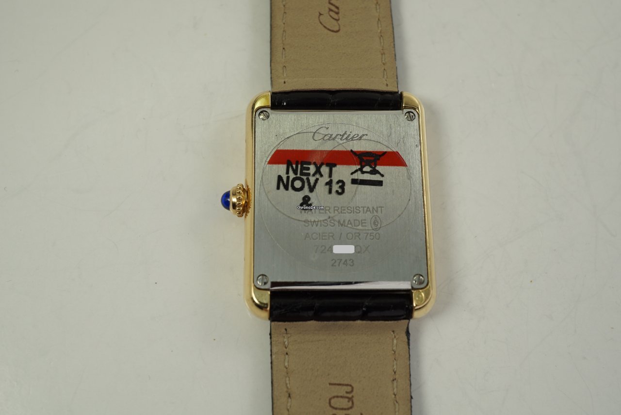 IMG_9081 Cartier Tank Solo Mens watch Unisex Quartz Gold Steel 2743 Replica 7