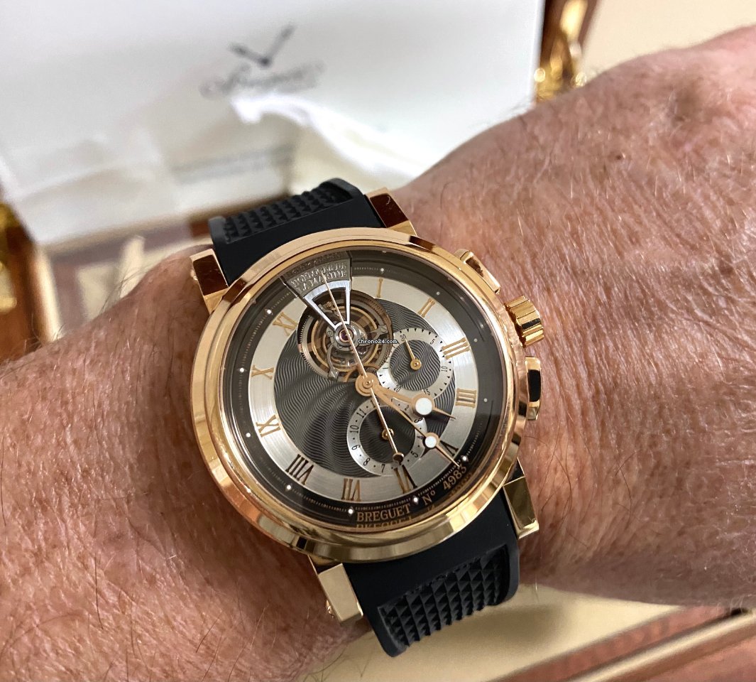 IMG_9081 Breguet Marine Mens watch Unisex Manual winding Rose gold 5837BR 92 5ZU Replica 7