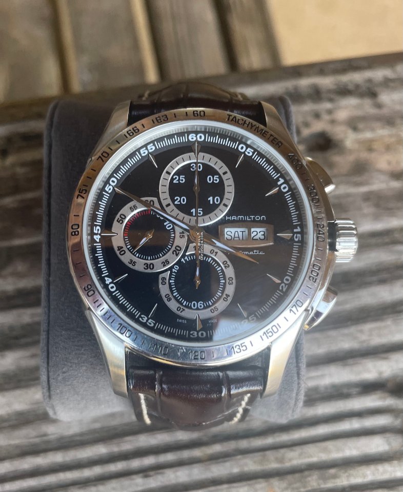 IMG_9081 Hamilton Jazzmaster Auto Chrono Mens watch Unisex Automatic Steel H328160 Replica 7