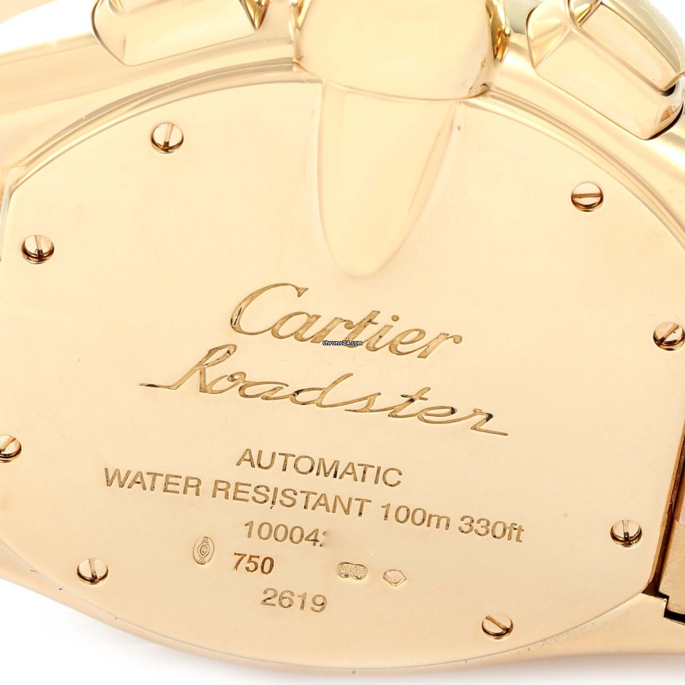 IMG_9081 Cartier Roadster Mens watch Unisex Automatic Yellow gold W62021Y2 Replica 7