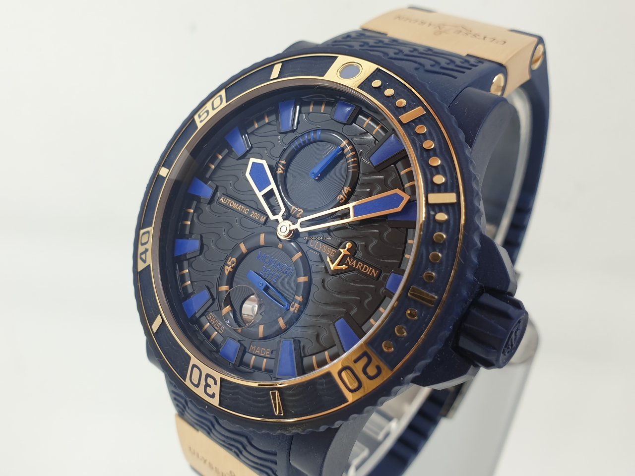 IMG_9081 Ulysse Nardin Maxi Marine Diver Mens watch Unisex Automatic Gold Steel 263-98 Replica 7