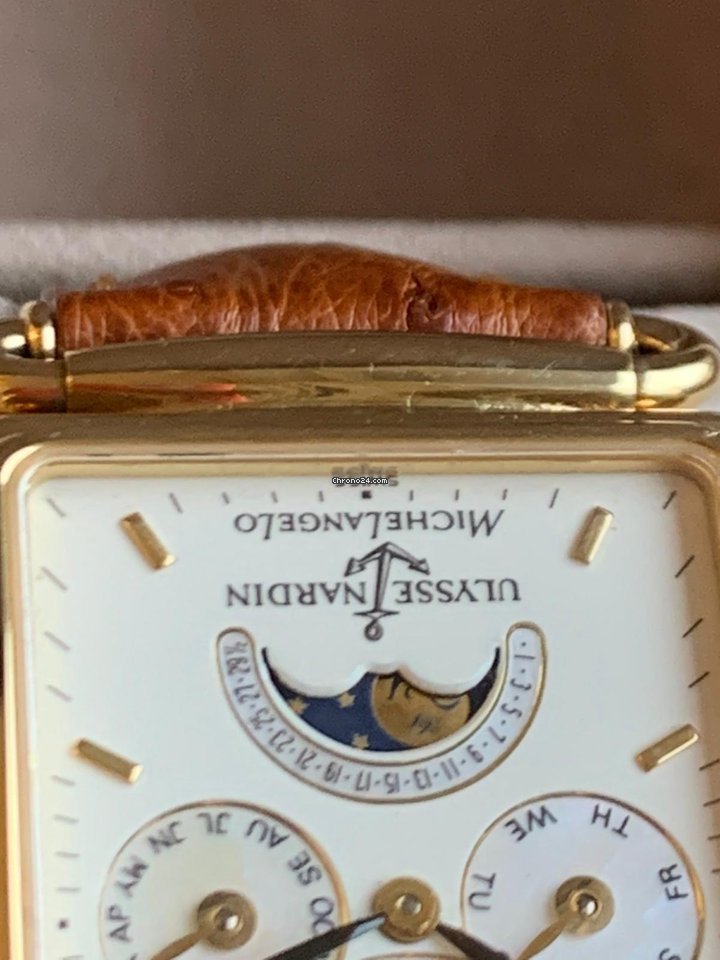 IMG_9081 Ulysse Nardin Michelangelo Mens watch Unisex Automatic Yellow gold 161.42 Replica 7