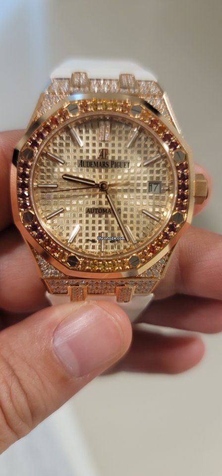 IMG_9081 Audemars Piguet Royal Oak Lady Womens watch Automatic Rose gold 15452OR.ZY.D038VE.01 Replica 7
