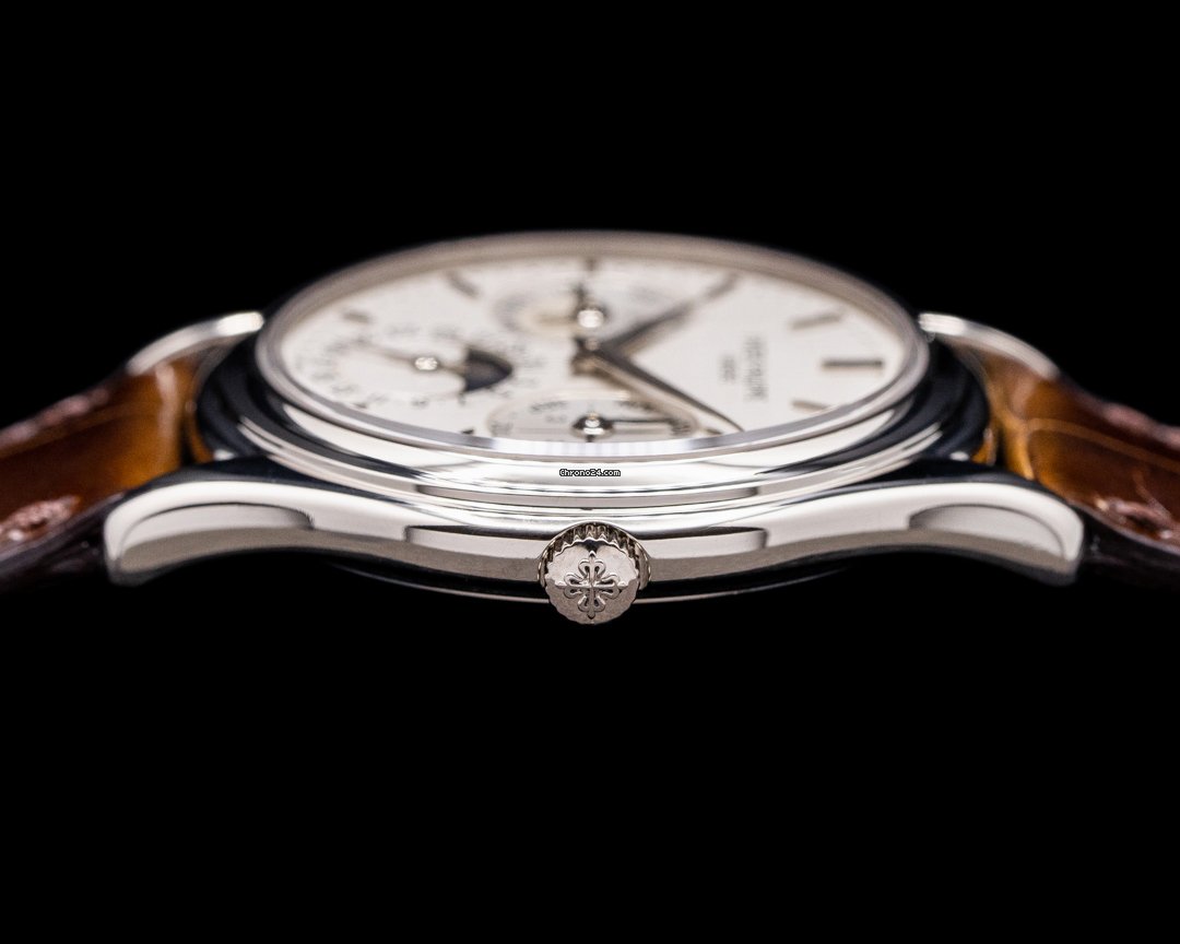 IMG_9081 Patek Philippe Perpetual Calendar Mens watch Unisex Automatic White gold 3940G Replica 7