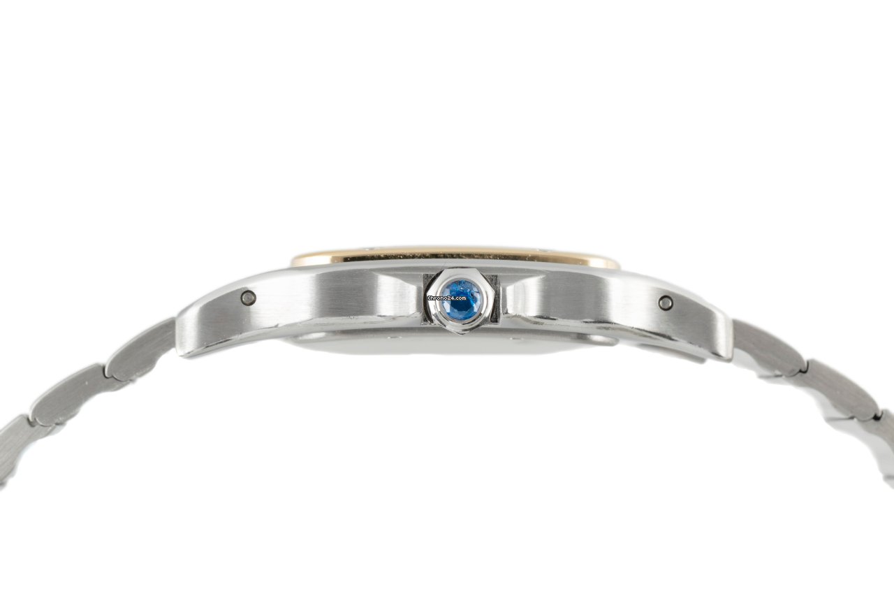 IMG_9081 Cartier Santos Galbee Mens watch Unisex Quartz Gold Steel 187901 Replica 7