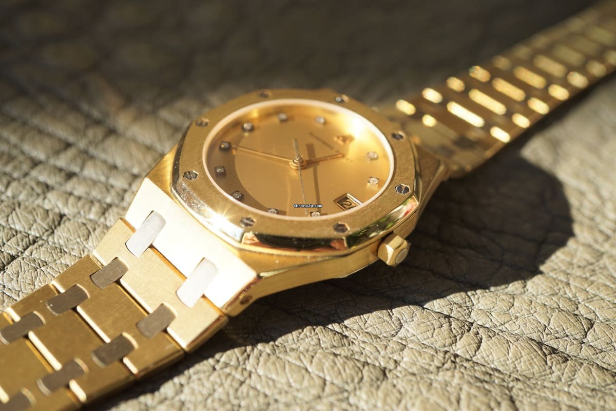 Audemars Piguet Royal Oak Mens watch Unisex Quartz Yellow gold 6023 Replica 7