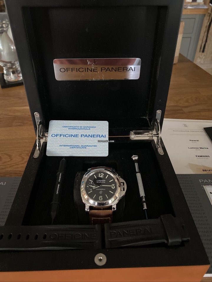 IMG_9081 Panerai Luminor Marina Mens watch Unisex Manual winding Steel PAM 00005 Replica 7