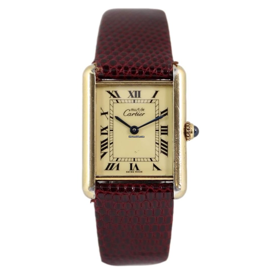 IMG_9081 Cartier Tank Vermeil Womens watch Quartz Gold Steel 590005 Replica 7