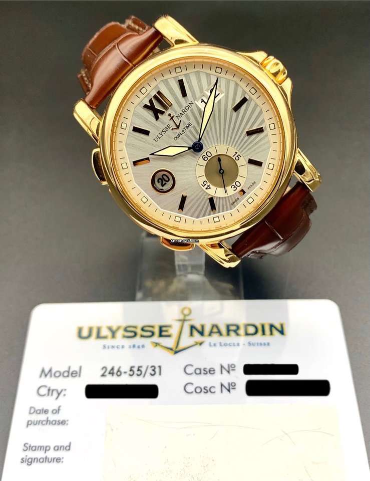 Ulysse Nardin Dual Time Mens watch Unisex Automatic Rose gold 246-55 31 Replica 7