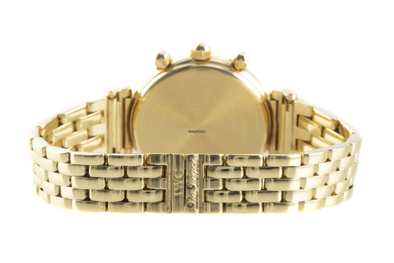 IMG_9081 IWC Da Vinci Chronograph Womens watch Quartz Yellow gold 3736 Replica 7