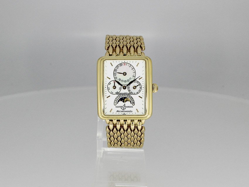 IMG_9081 Ulysse Nardin Michelangelo Mens watch Unisex Automatic Yellow gold 161-42 Replica 7