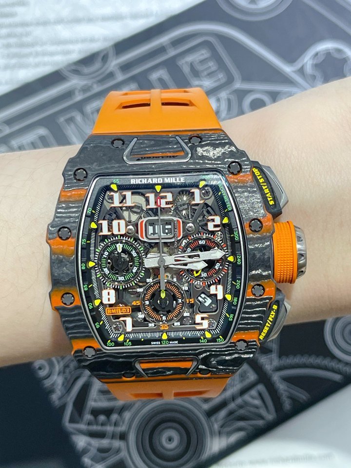 IMG_9081 Richard Mille RM 011 Mens watch Unisex Automatic Carbon Richard Mille RM 11-03 McLaren Replica 7