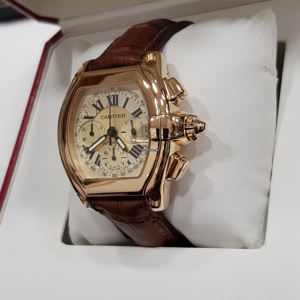Cartier Roadster Mens watch Unisex Automatic Yellow gold 2619 Replica 7