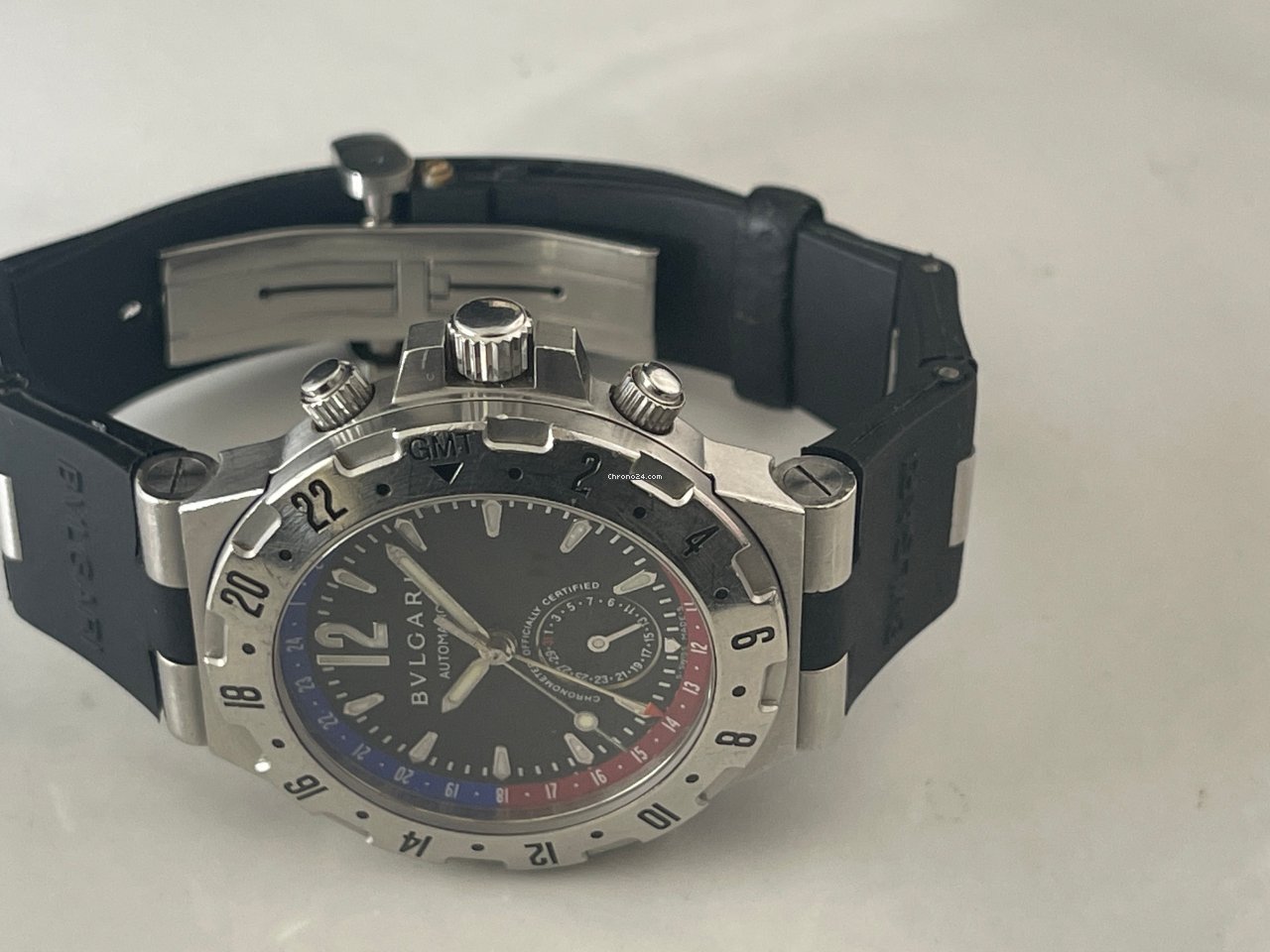 IMG_9081 Bulgari Diagono Mens watch Unisex Automatic Steel GMT40S Replica 7