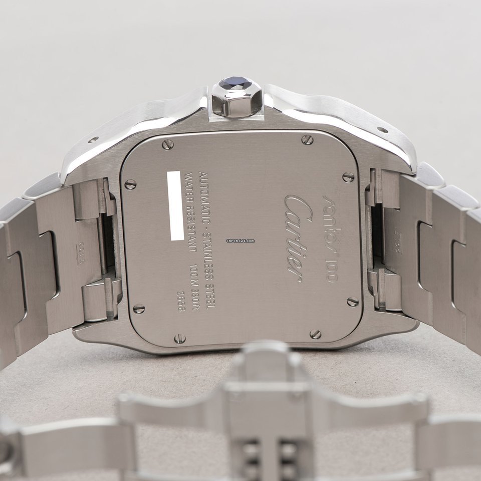 IMG_9081 Cartier Santos 100 Mens watch Unisex Automatic Steel W200737G or 2656 Replica 7