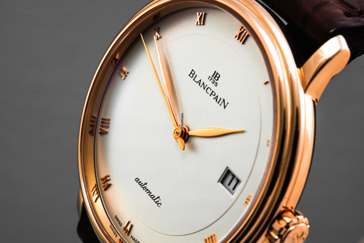 IMG_9081 Blancpain Villeret Ultra-Slim Mens watch Unisex Automatic Rose gold 6223-3642-55 Replica 7