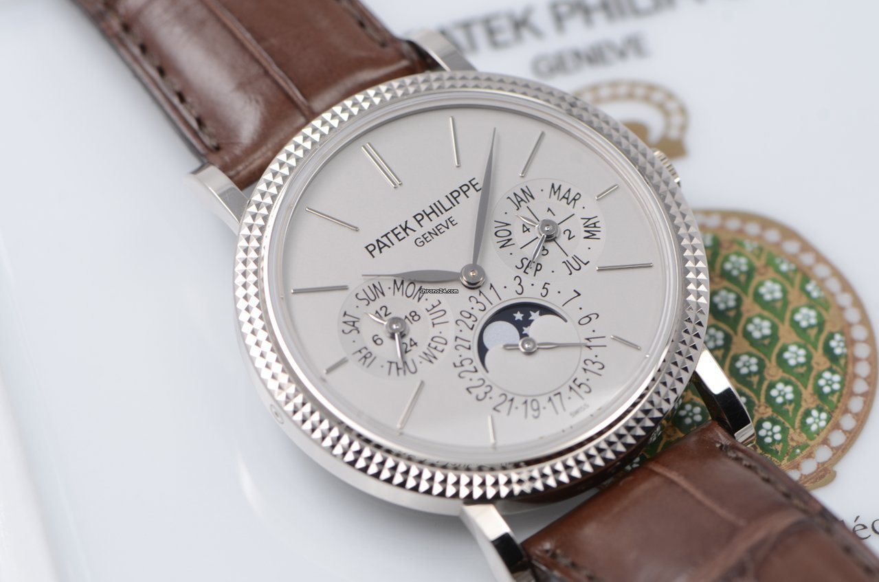 IMG_9081 Patek Philippe Perpetual Calendar Mens watch Unisex Automatic White gold 5139G-001 Replica 7