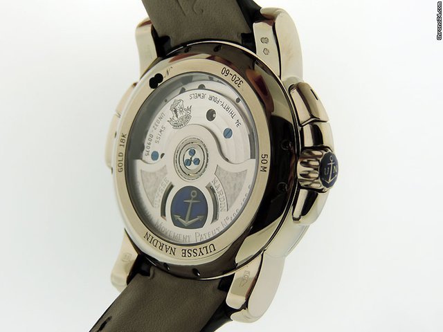 Ulysse Nardin GMT + - Perpetual Mens watch Unisex Automatic White gold 320-60 62 Replica 7