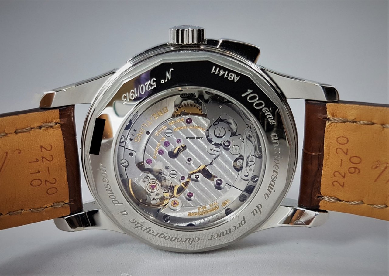 IMG_9081 Breitling Transocean Chronograph 1915 Mens watch Unisex Manual winding Steel AB141112 G799 739P Replica 7