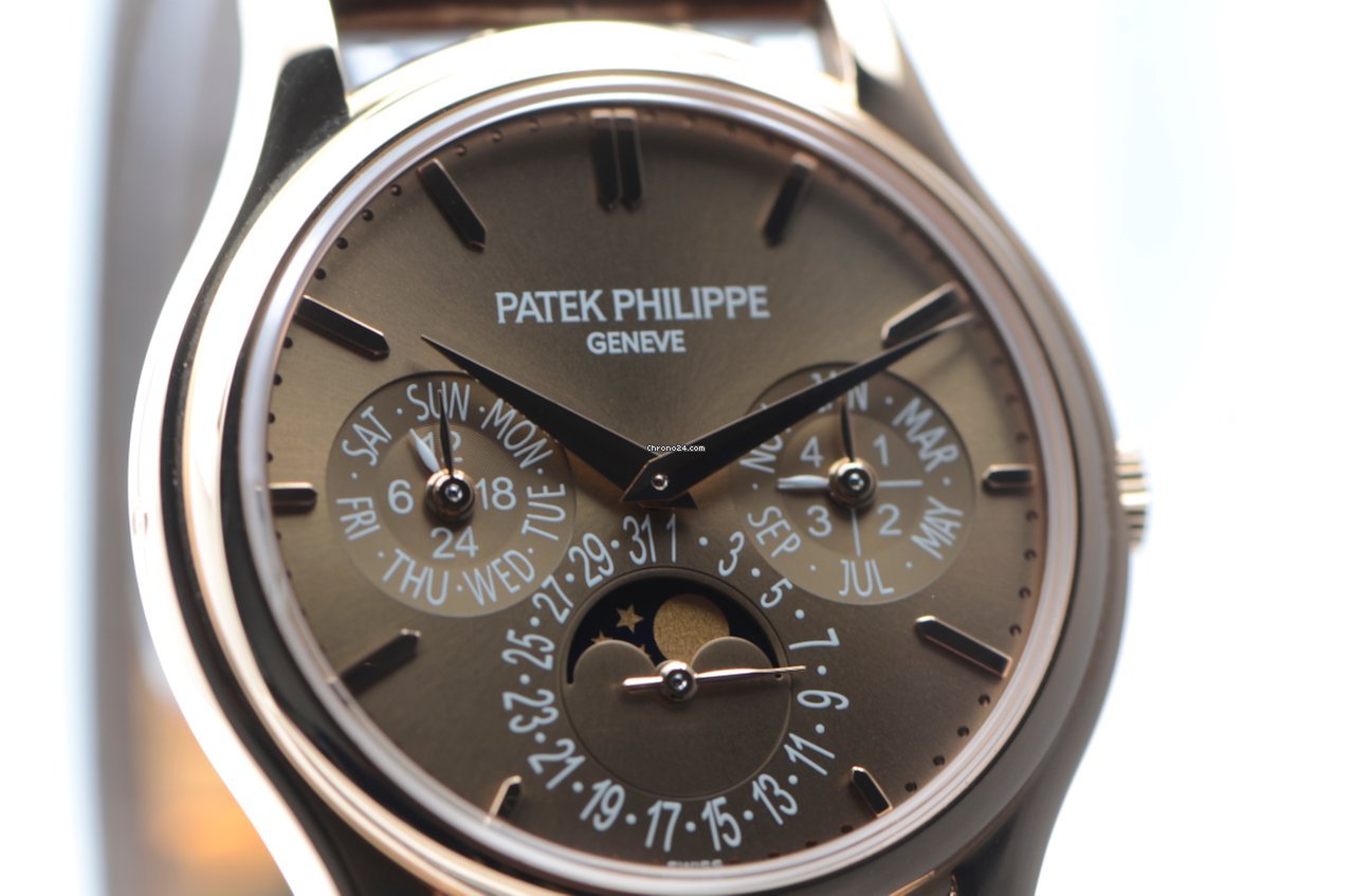 IMG_9081 Patek Philippe Perpetual Calendar Mens watch Unisex Automatic Rose gold 5140R-001 Replica 7
