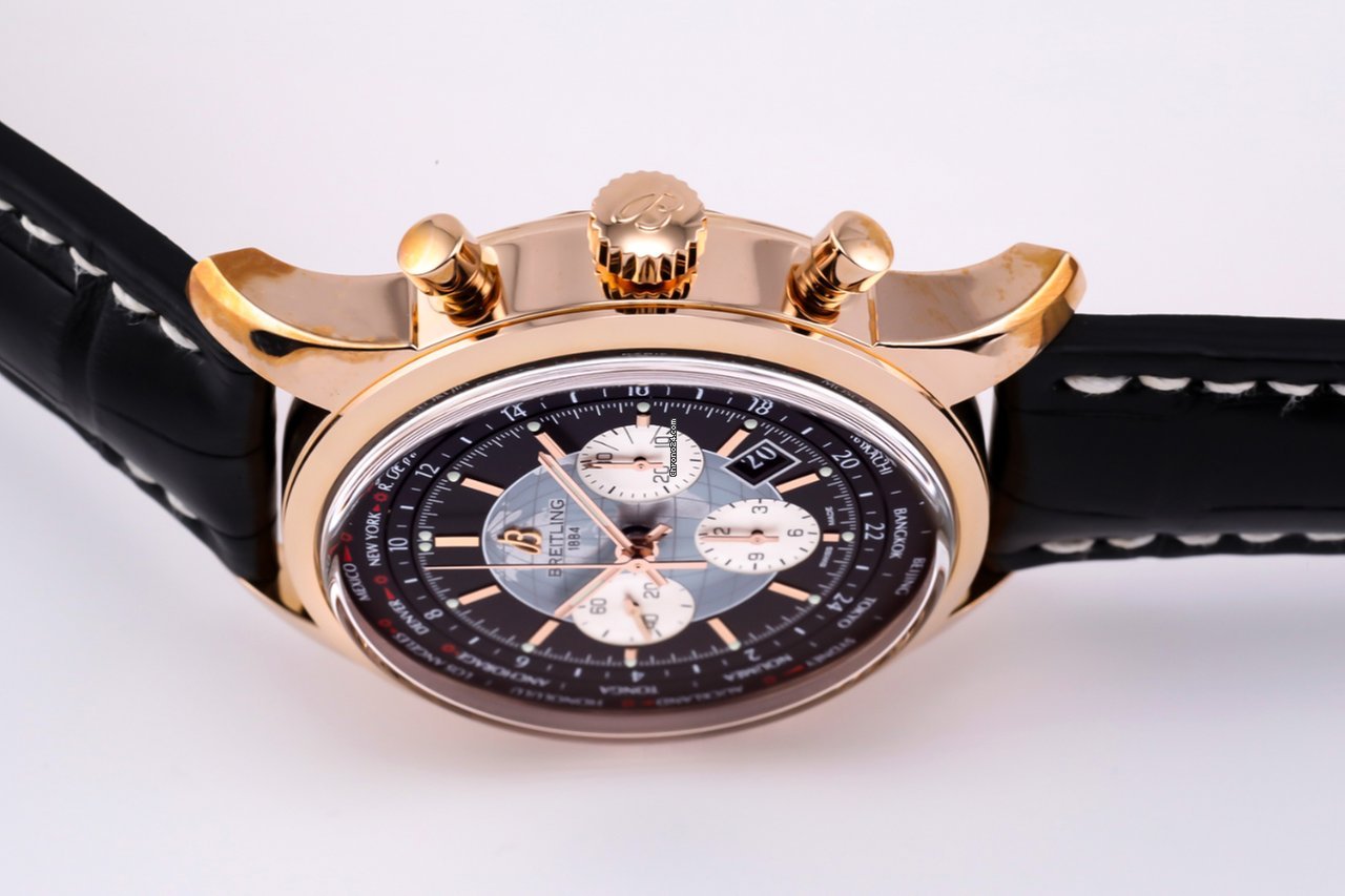 IMG_9081 Breitling Transocean Chronograph Unitime Mens watch Unisex Automatic Rose gold RB0510U4 BB63 Replica 8