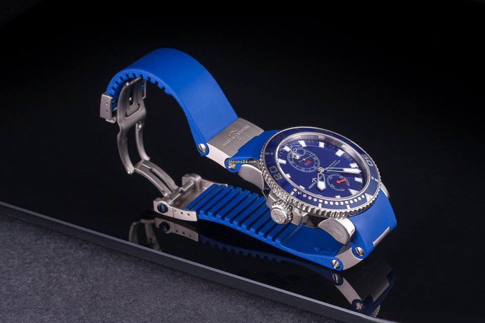 IMG_9081 Ulysse Nardin Maxi Marine Diver Mens watch Unisex Automatic White gold 260-32 Replica 8