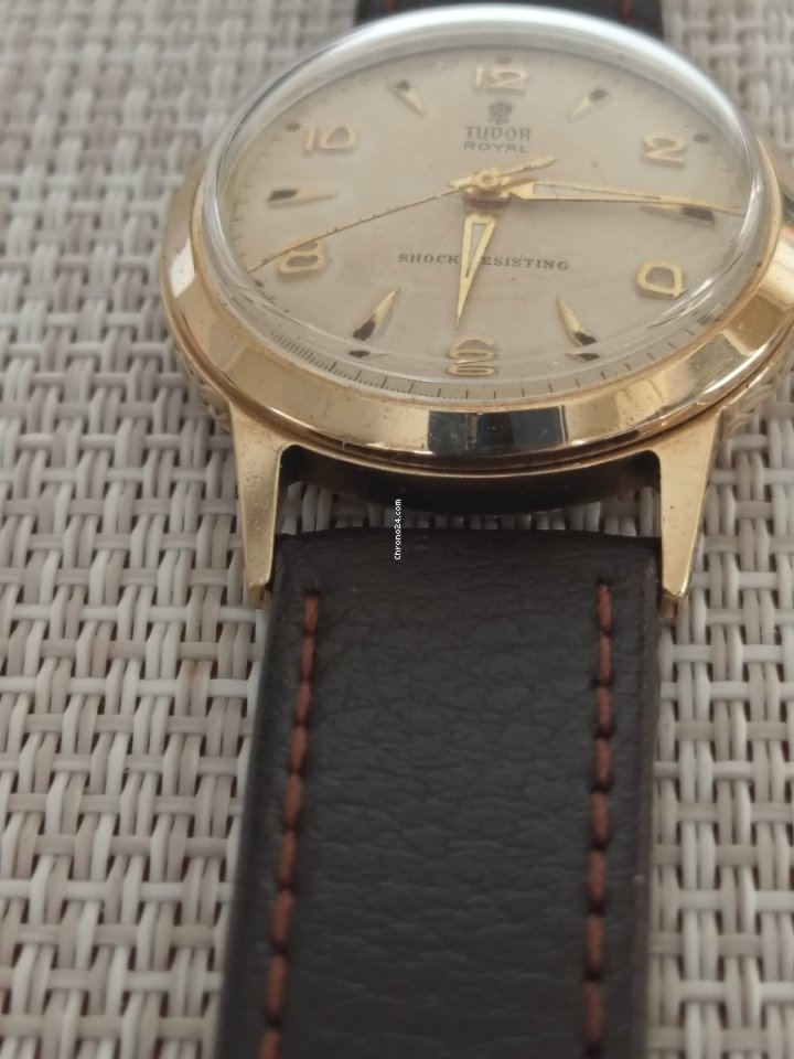 IMG_9081 Tudor Royal Mens watch Unisex Manual winding Yellow gold 12324 Replica 8