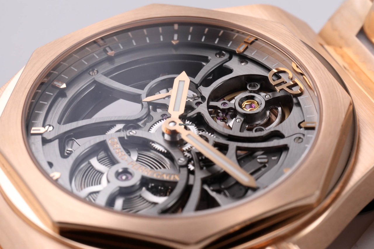 IMG_9081 Girard Perregaux Laureato Mens watch Unisex Automatic Rose gold 81015-52-002-52A Replica 8