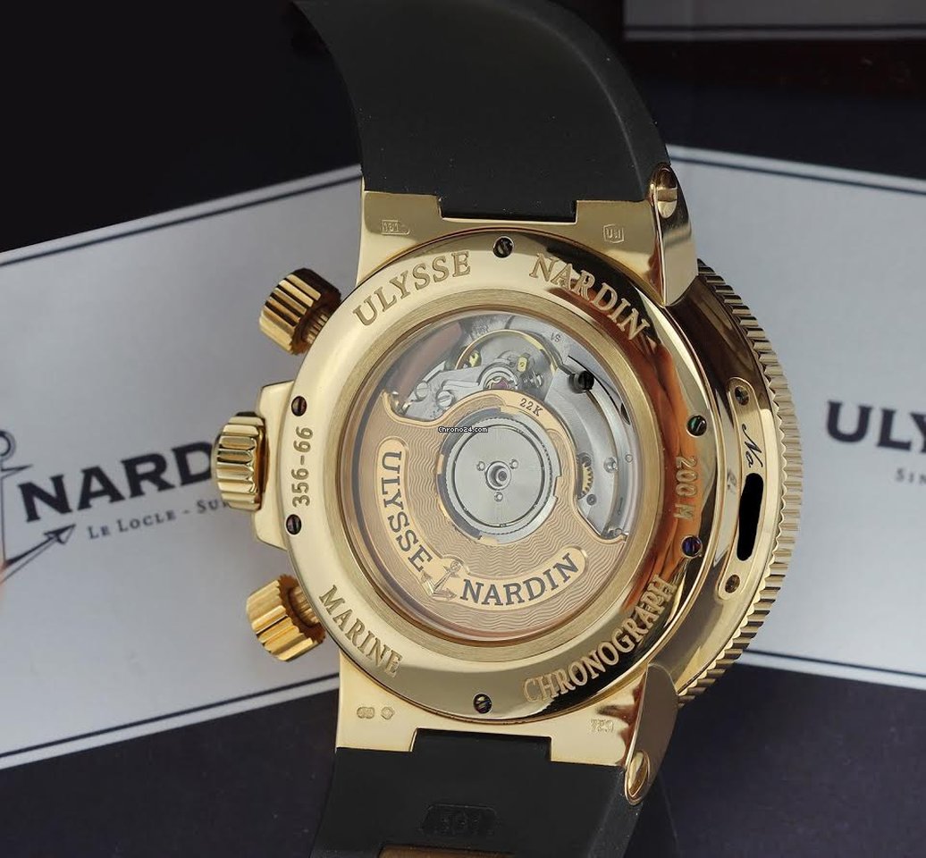 IMG_9081 Ulysse Nardin Marine Chronograph Mens watch Unisex Automatic Rose gold 356-66-3 319 Replica 8