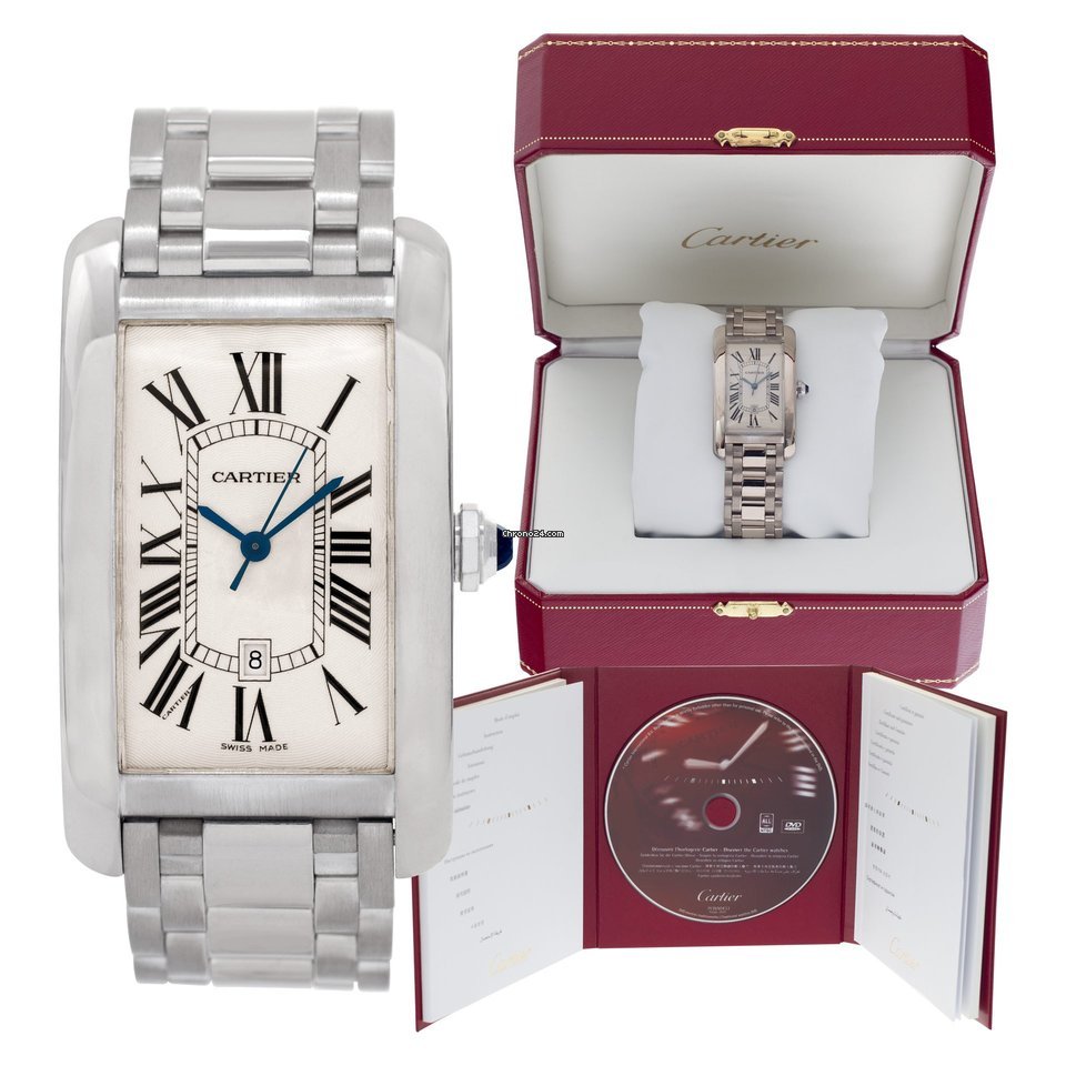 IMG_9081 Cartier Tank Americaine Mens watch Unisex Automatic White gold W2605511 Replica 8