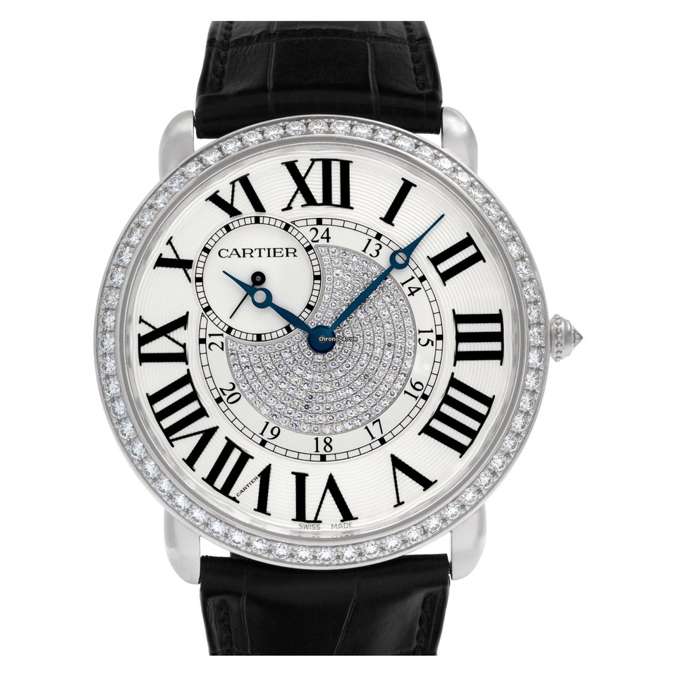 Cartier Ronde Louis Cartier Mens watch Unisex Manual winding White gold WR007004 Replica 8
