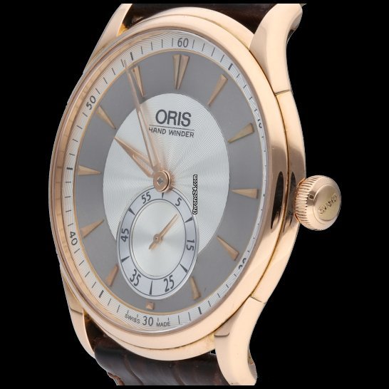 IMG_9081 Oris Artelier Small Second Mens watch Unisex Manual winding Rose gold 01 396 7580 6051-SET Replica 8