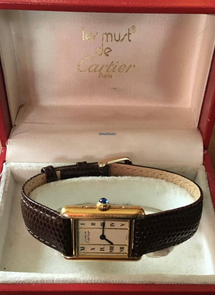 Cartier Tank Vermeil Womens watch Quartz Silver 5057001 Replica 8
