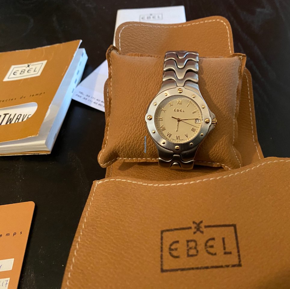 IMG_9081 Ebel Sportwave Mens watch Unisex Quartz Gold Steel E 6187631 Replica 8