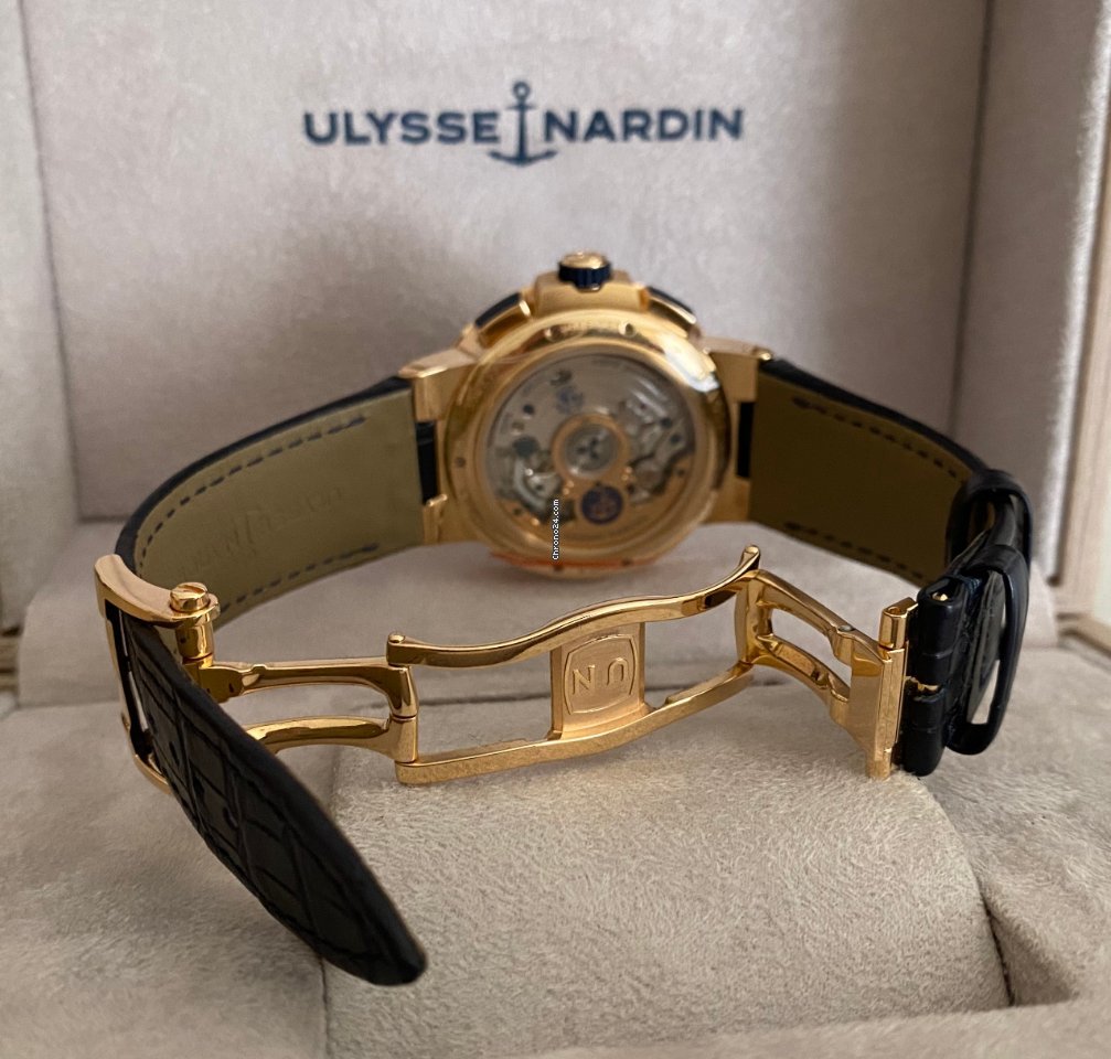 IMG_9081 Ulysse Nardin Marine Chronograph Mens watch Unisex Automatic Rose gold 1506-150 63 Replica 8